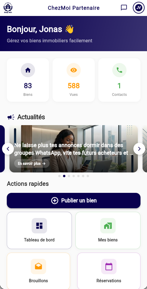 ChezMoi Partenaire - Gestion des biens